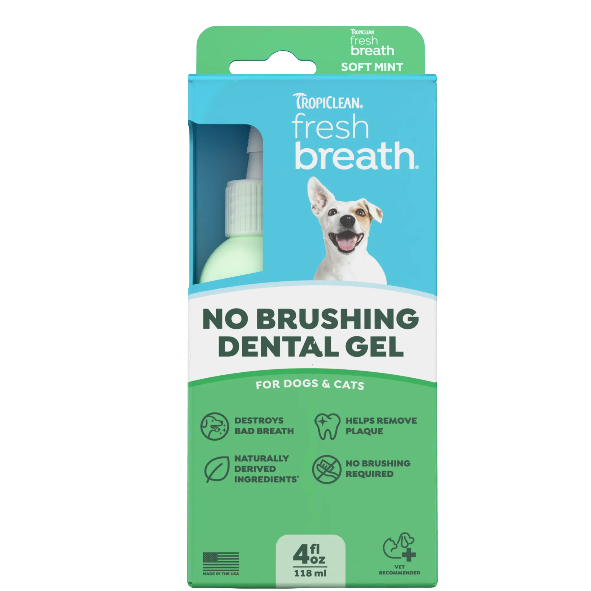 Fresh Breath by TropiClean Gel de Cuidado Bucal para Perros — 118 ml