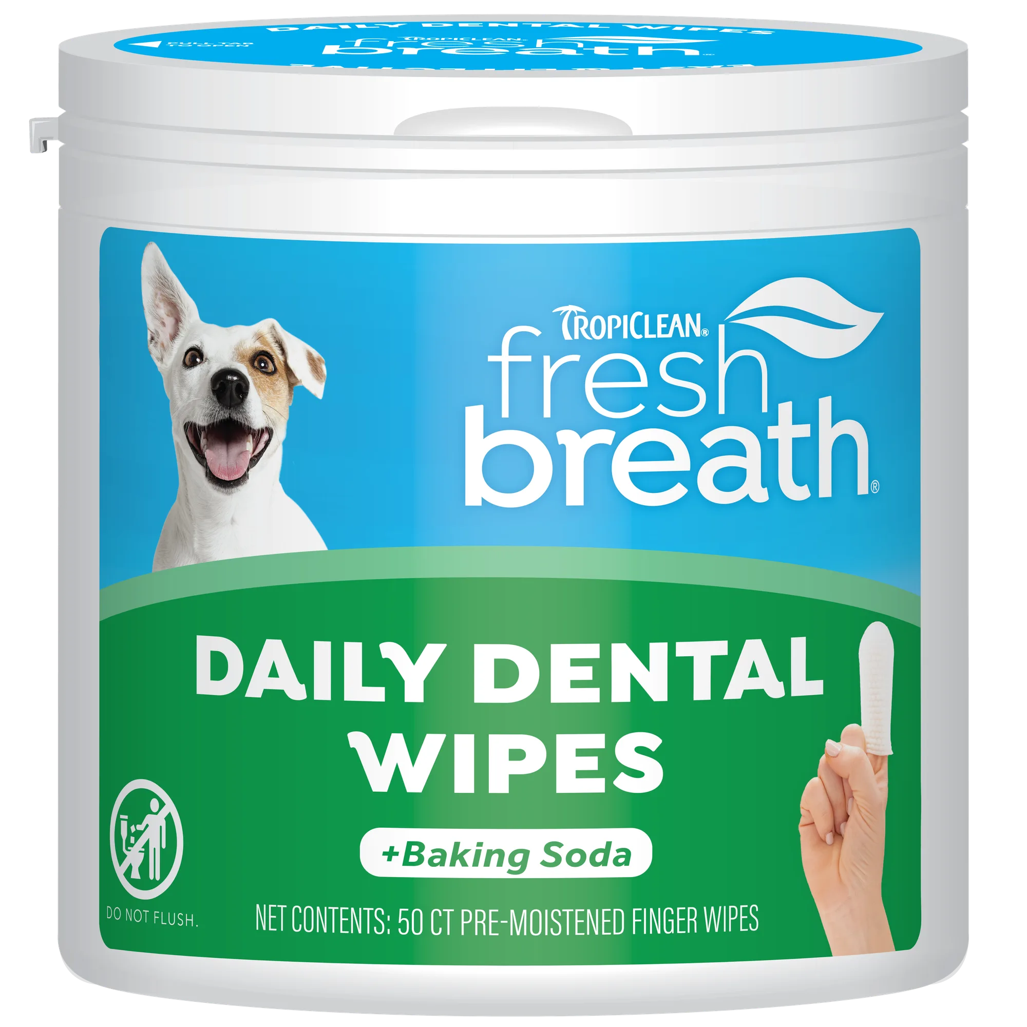 TropiClean Fresh Breath Finger Dental Wipes, 50ct