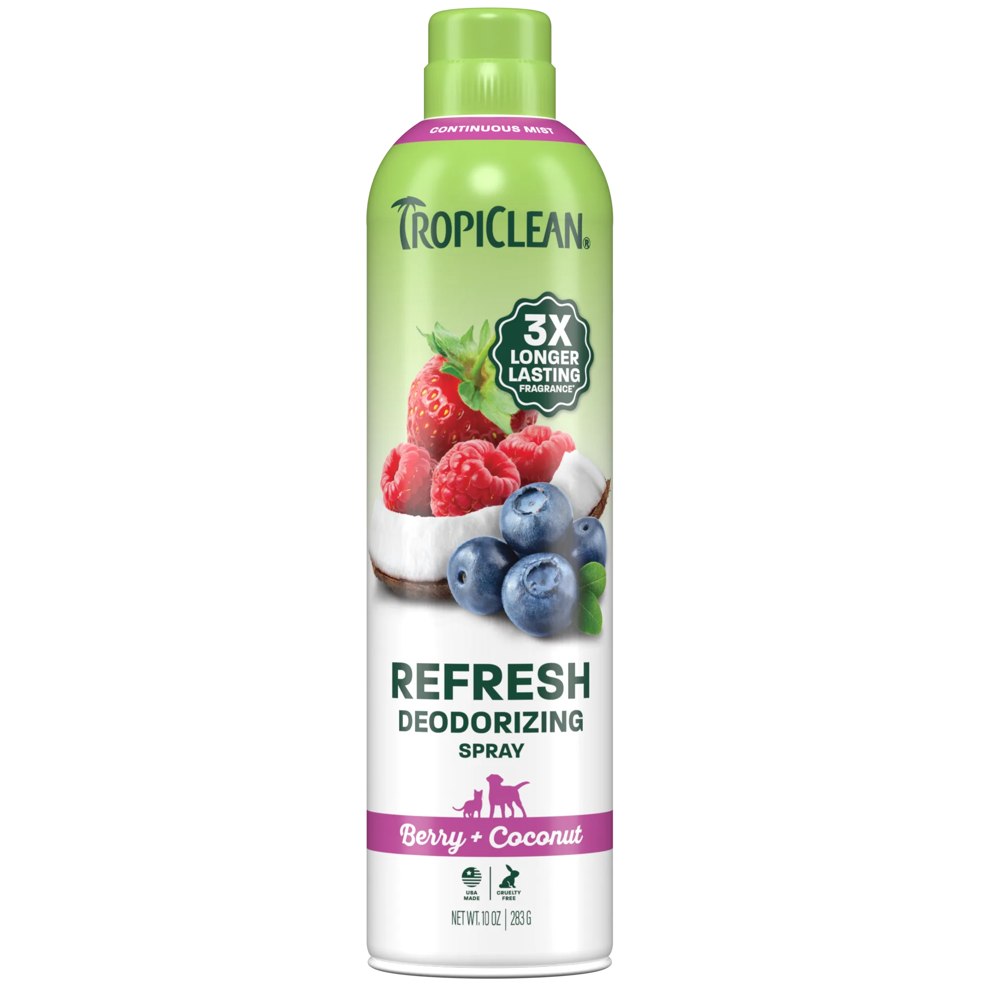TropiClean Berry + Coconut Deodorizing Pet Spray, 10oz