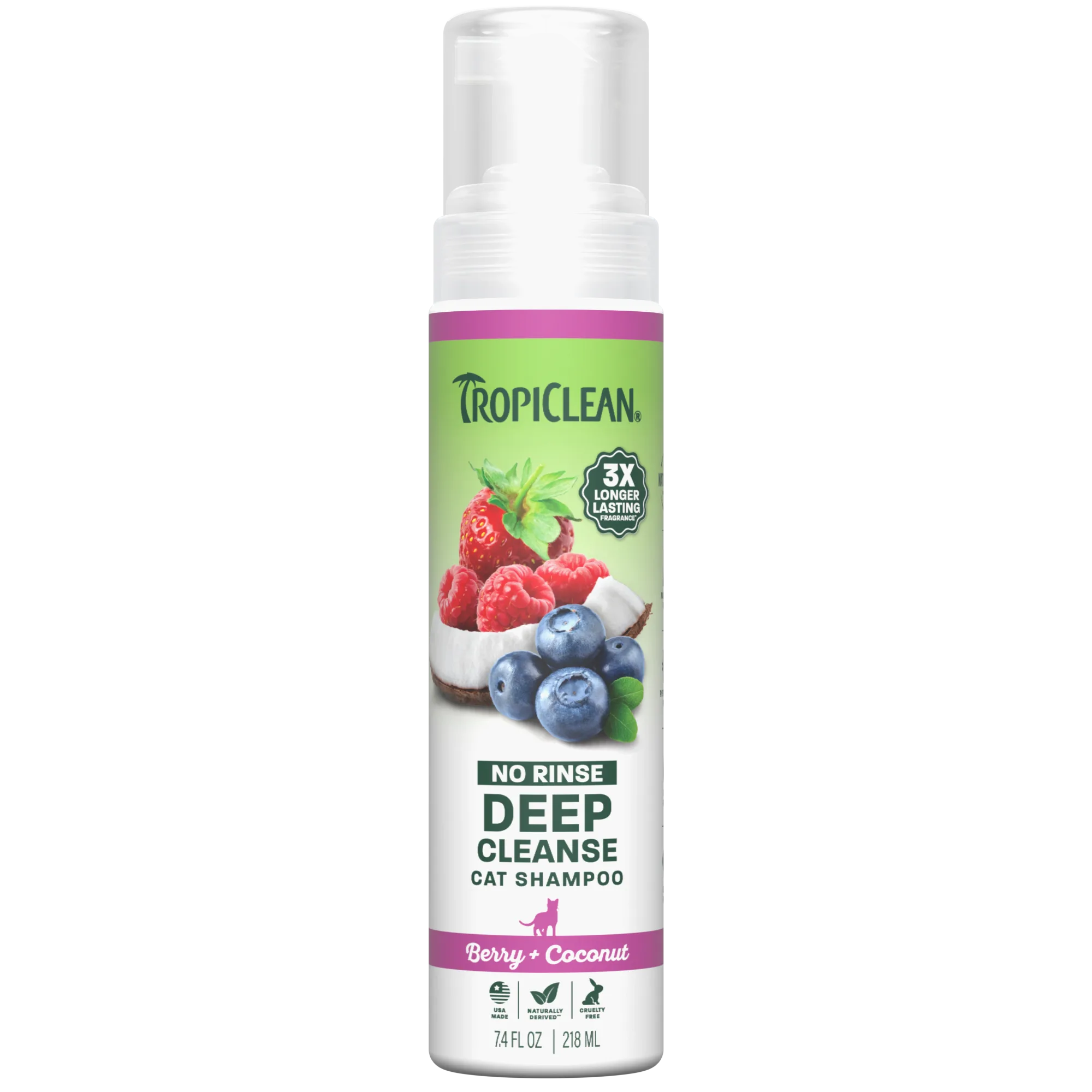 TropiClean Champú Seco de Limpieza Profunda para Gatos — 218 ml