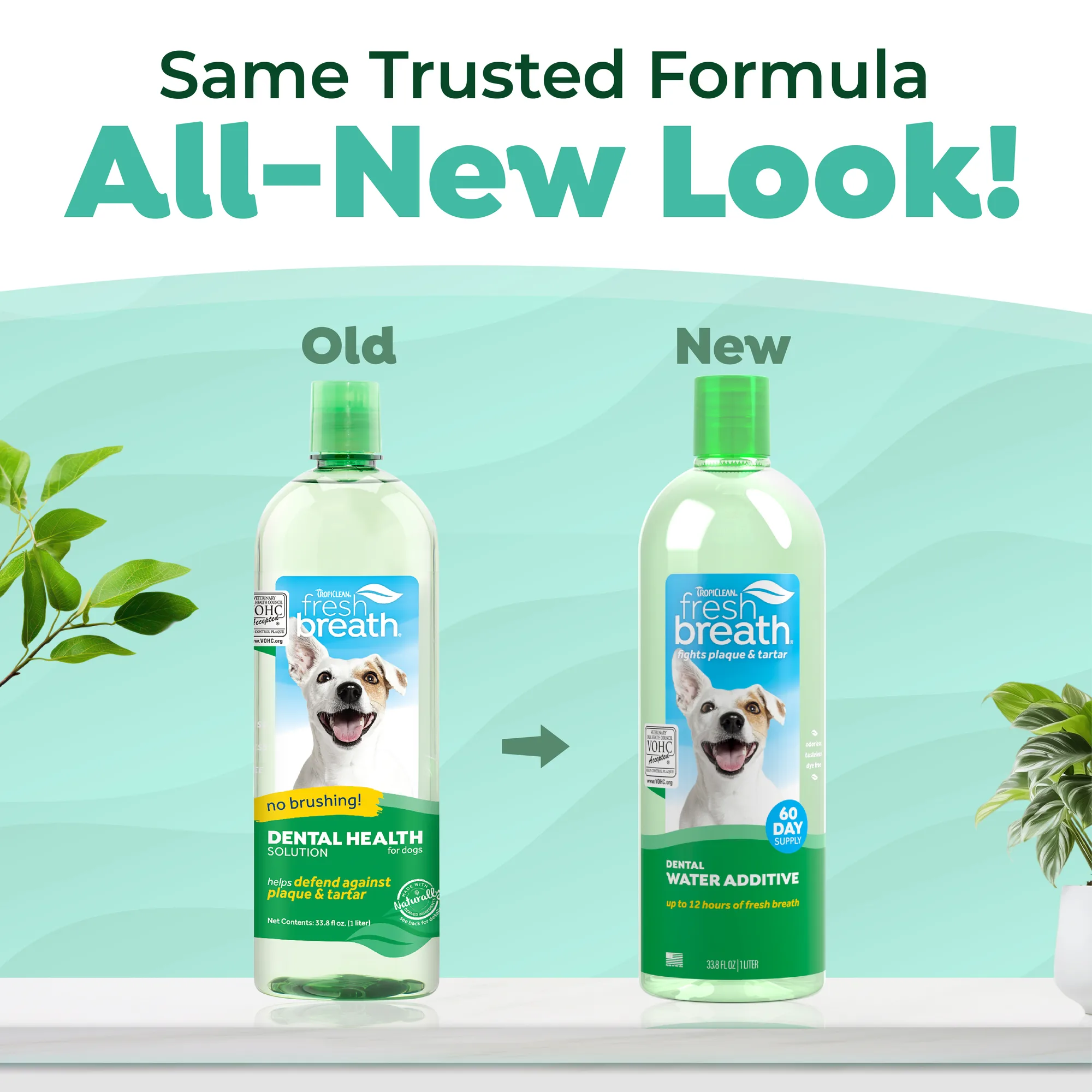 TropiClean Fresh Breath Dental Water Additive for Dogs, 33.8oz