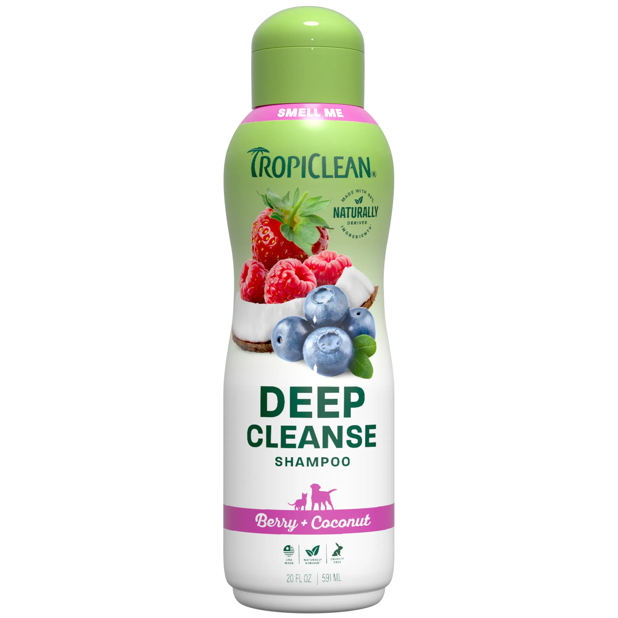 TropiClean Champú para Mascotas — Frutos del Bosque y Coco, 592 ml