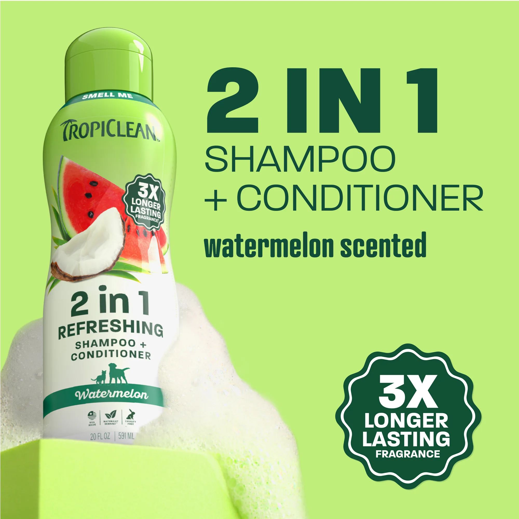 TropiClean Watermelon Refreshing Pet Shampoo & Conditioner, 20oz 2