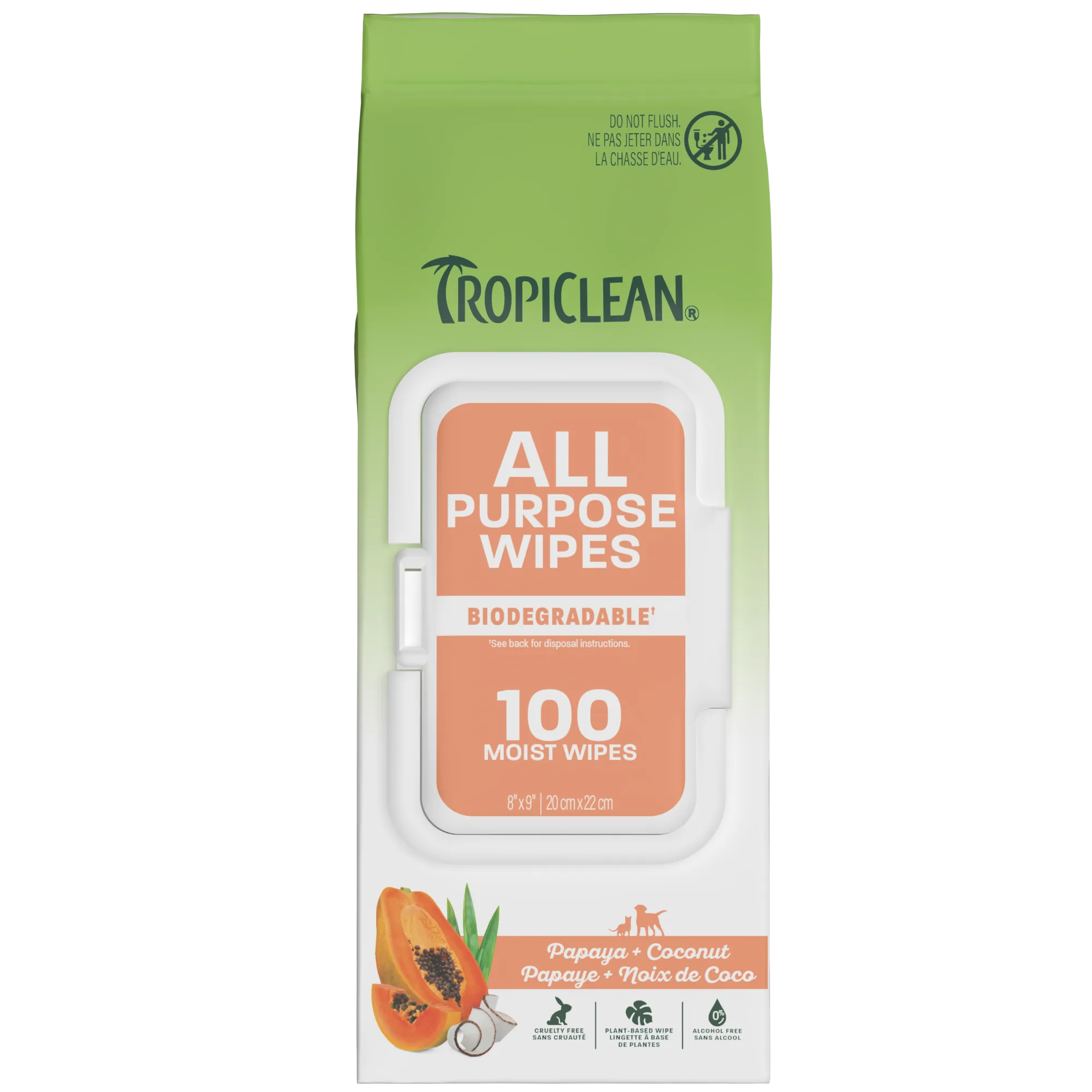TropiClean Toallitas Limpiadoras Profundas para Mascotas — 100 unidades