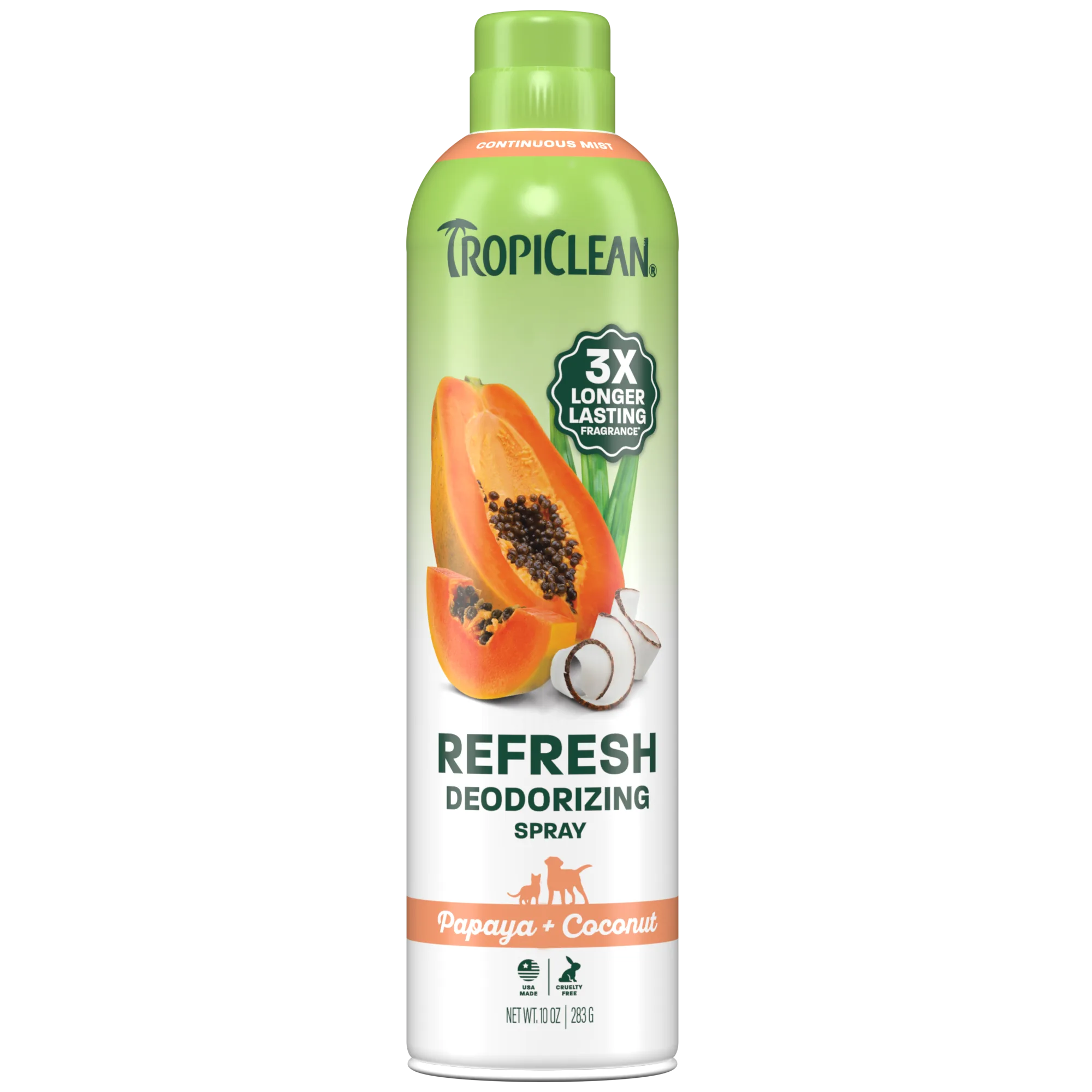 TropiClean Papaya + Coconut Deodorizing Pet Spray, 10oz
