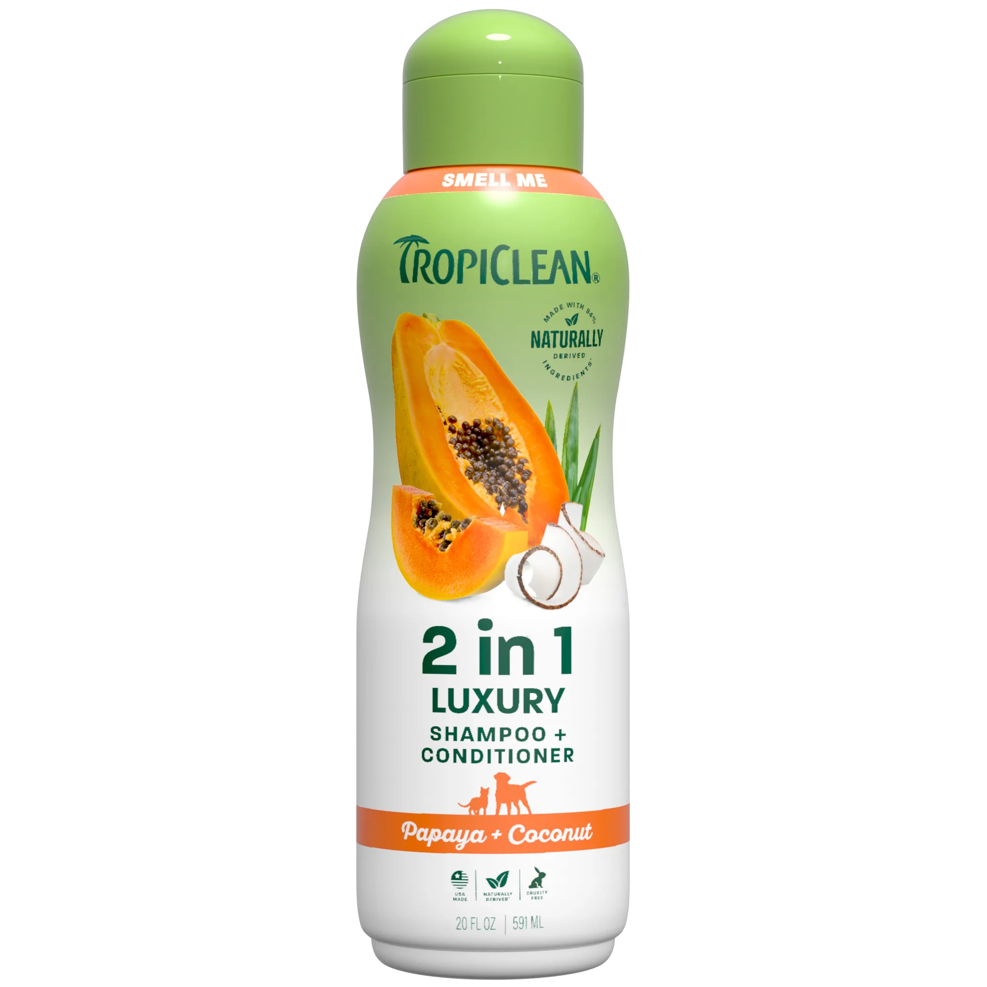 TropiClean Champú para Mascotas — Papaya y Coco, 592 ml