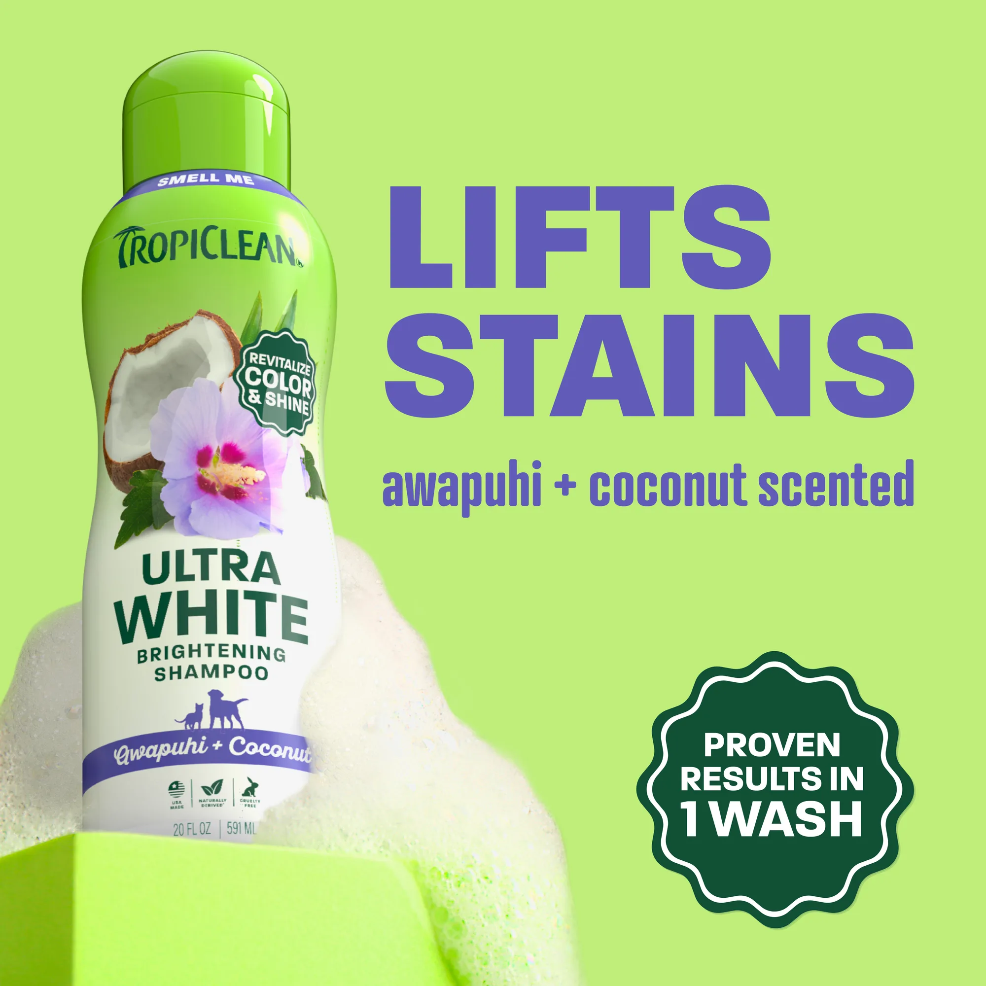 TropiClean Champú para Mascotas — Awapuhi y Coco, 592 ml