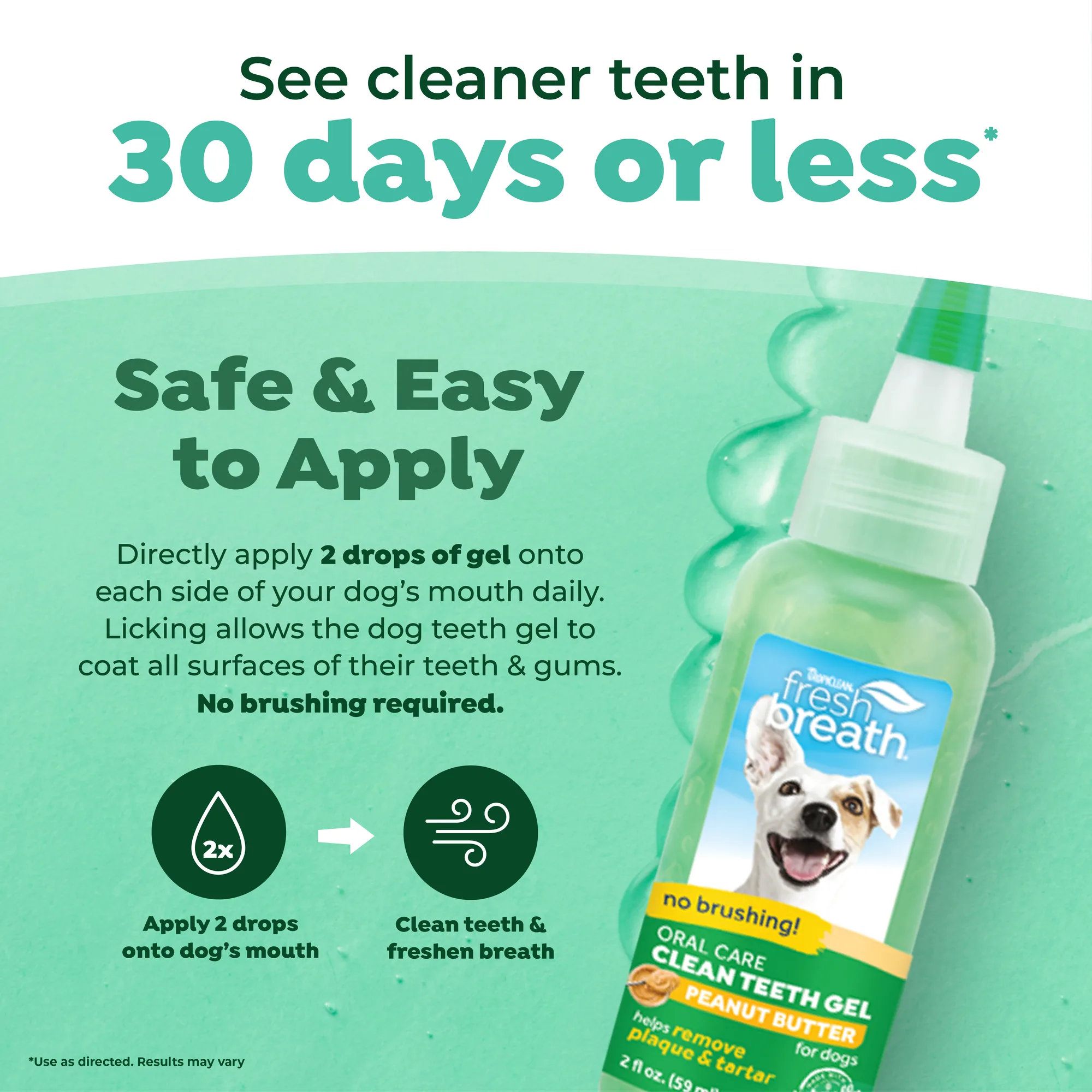 Fresh Breath by TropiClean Gel de Cuidado Bucal para Perros — Mantequilla de Maní, 59 ml 2