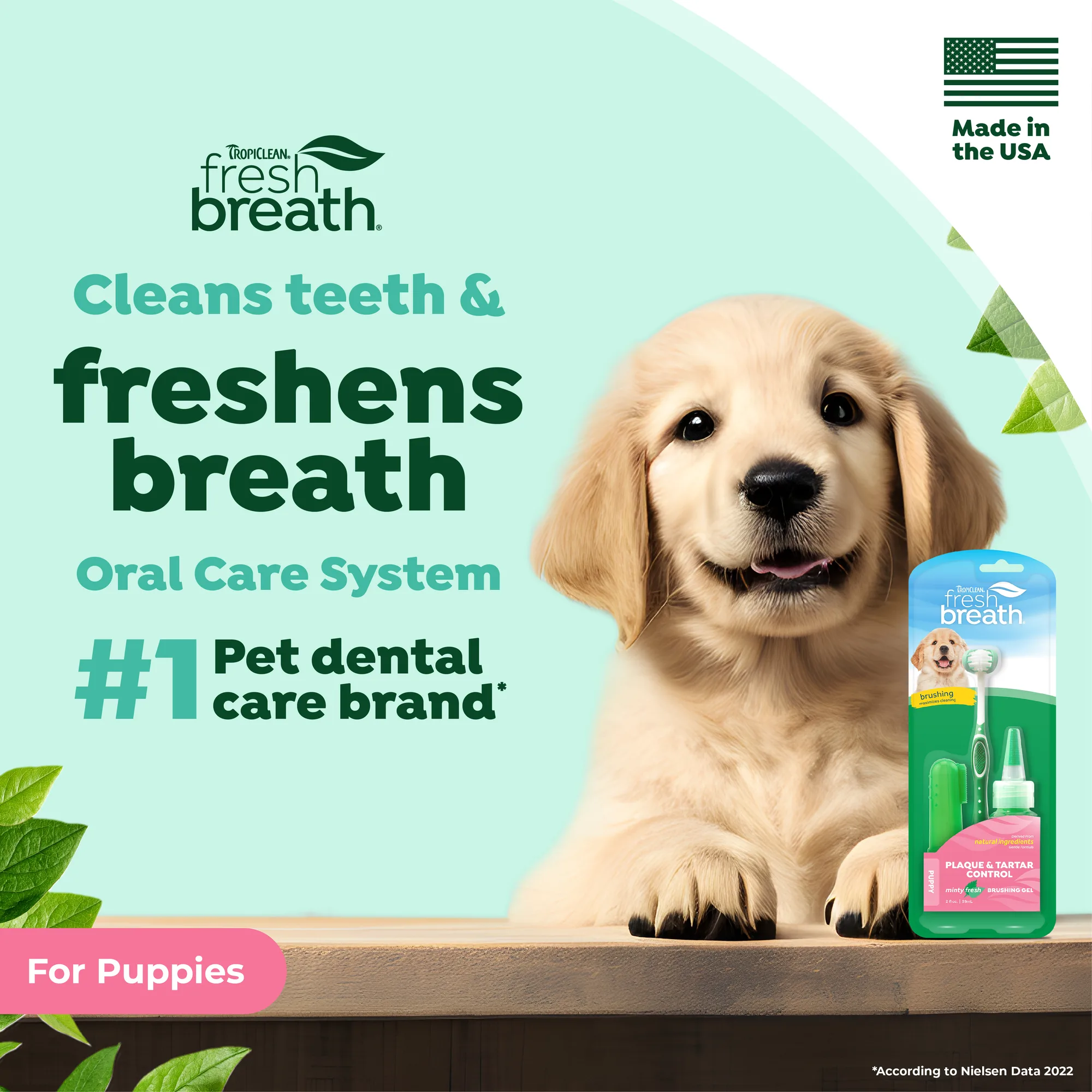 Fresh Breath by TropiClean Kit de Cuidado Bucal para Cachorros — 59 ml