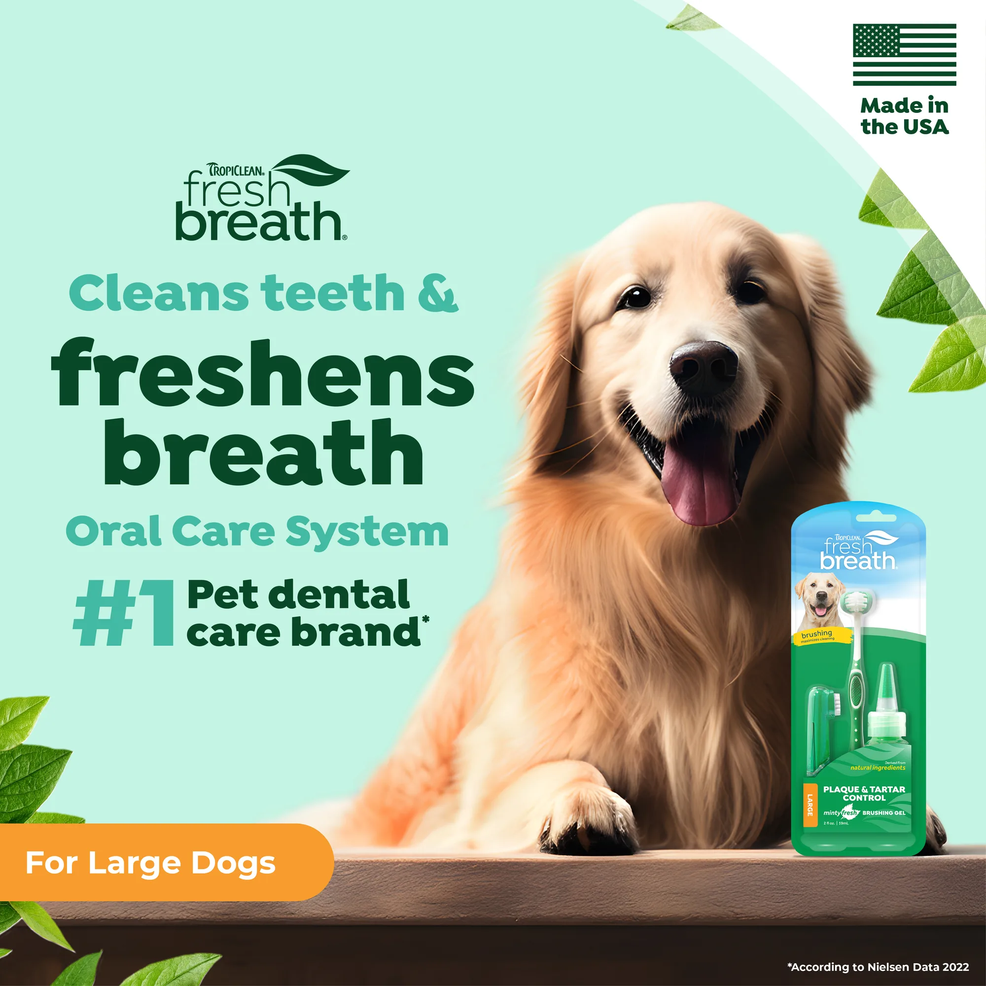 Fresh Breath by TropiClean Kit de Cuidado Bucal para Perros — 59 ml